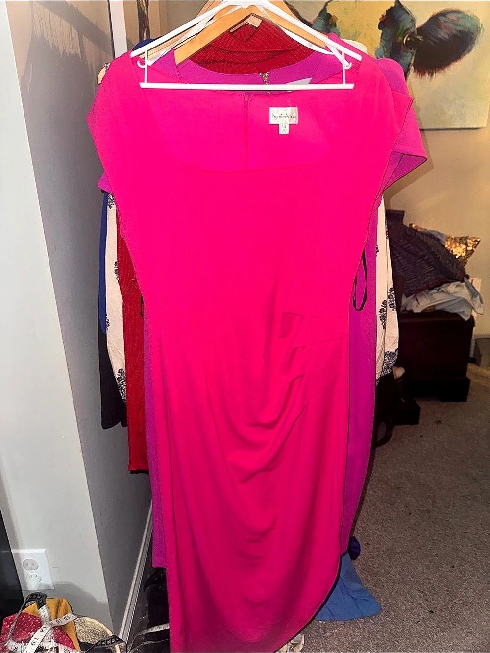 Premier Amour Draped Maxi Dress in Pink Size 14 Like New